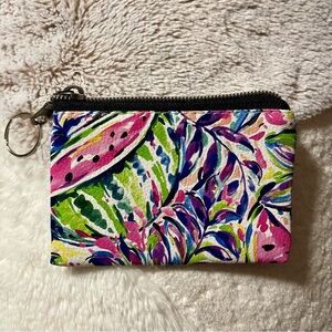 Jakari Mini Zipper Pouch/Coin Purse with Key Ring-Fruity Floral